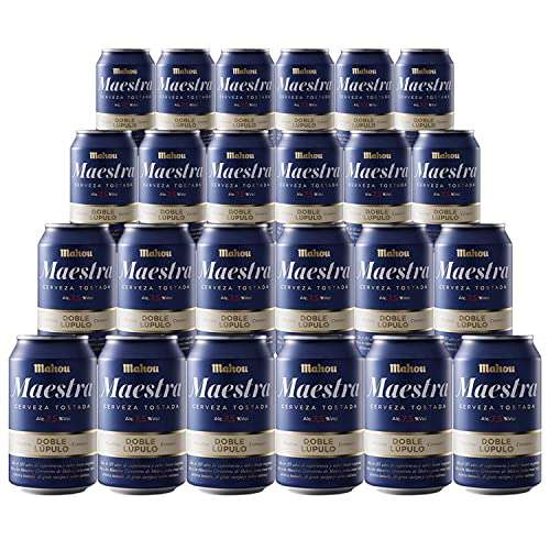 24 x 33cl Cerveza Mahou Maestra Doble Lúpulo Lager Tostada 7,5% (a 0,66€ la lata)