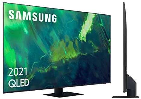 Samsung QLED 4K 2021 55Q74A - Smart TV de 55" con Resolución 4K UHD, Procesador QLED 4K con IA, Quantum HDR10+