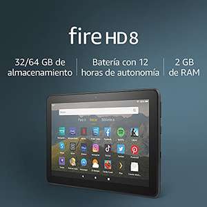 Tablet Fire HD 8, pantalla HD de 8 pulgadas, 32 GB (Negro) - Con publicidad