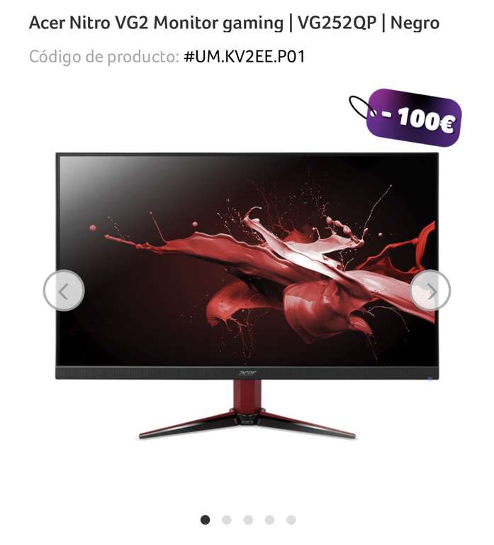 Monitor Gaming 24,5” IPS FHD 144Hz G-Sync