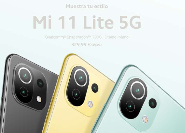 Xiaomi Mi 11 Lite 5G (Negro o Amarillo)