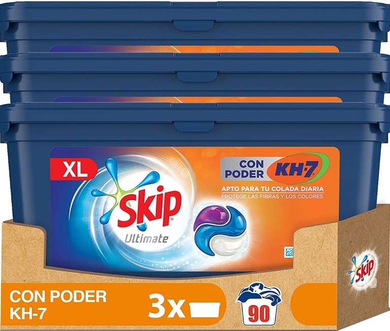 Skip Ultimate Detergente en Cápsulas Poder KH7 30 lavados - Pack de 3 total 90 lavados