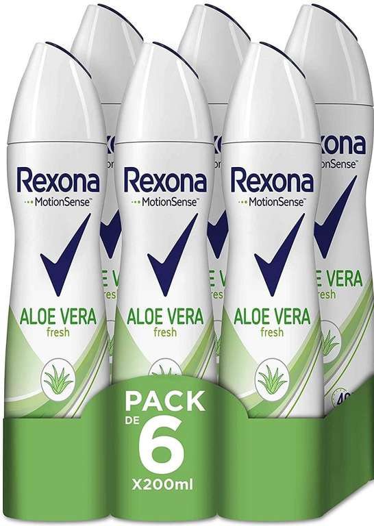 Rexona Aloe Vera Antitranspirante Pack de 6 x 200 ml (1.21 unidad)