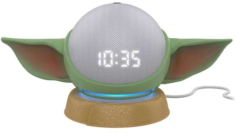 Echo Dot (4.ª generación) | Altavoz inteligente con reloj y Alexa soporte Made Echo Dot inspirado en Star Wars The Mandalorian Baby Grogu™