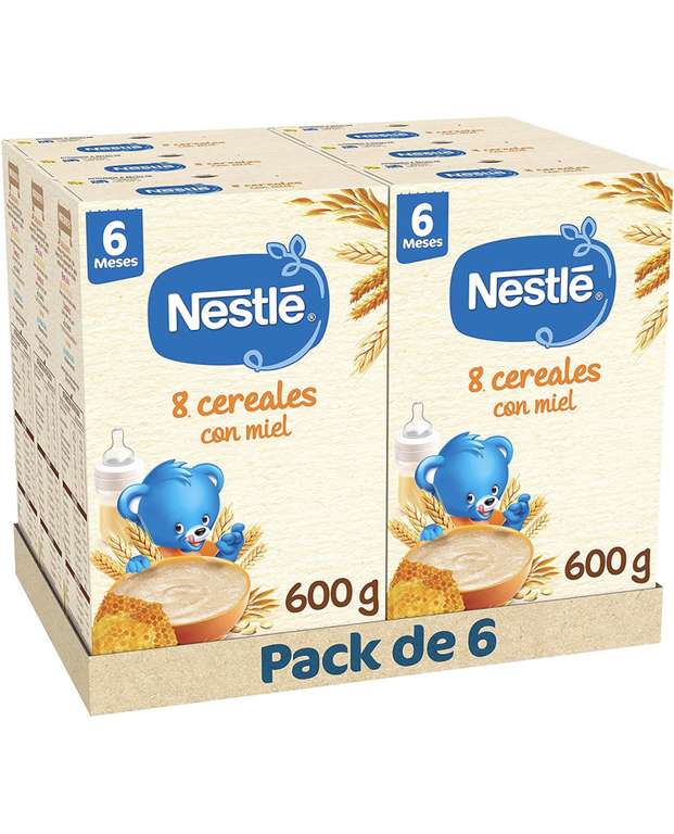 6 x Nestle 8 Cereales con Miel 600grs