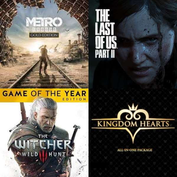 PS4&PS5 :: Metro Exodus, The Witcher 3: Wild Hunt GOTY, The Last of Us Parte II, Lote All-In-One KINGDOM HEARTS