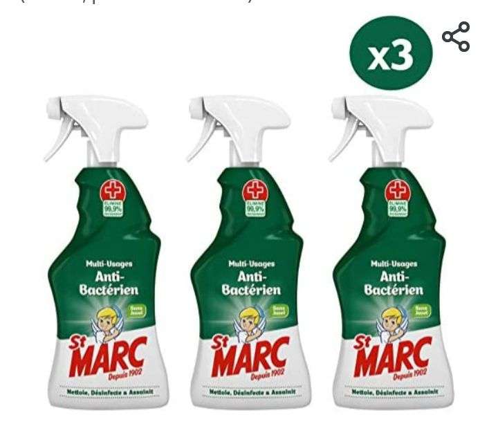 arca: St.Marc 4,7 de 5 estrellas  11Reseñas St Marc - Espray limpiador multiusos antibacteriano (500 ml, pack de 3 unidades)