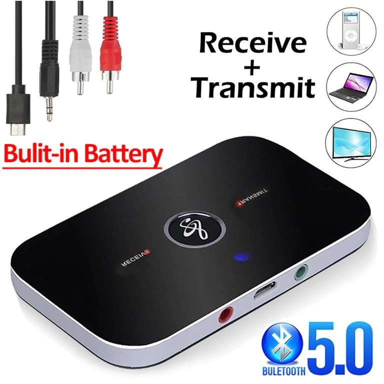 Receptor y transmisor de Audio con Bluetooth, adaptadores inalámbricos de música estéreo para TV, coche, PC y auriculares
