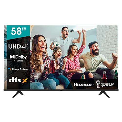 Hisense 58A66G 2021 Series - Smart TV 58" 4K UHD con Dolby Vision HDR, DTS Virtual X, Freeview Play, Alexa Built-in, Bluetooth