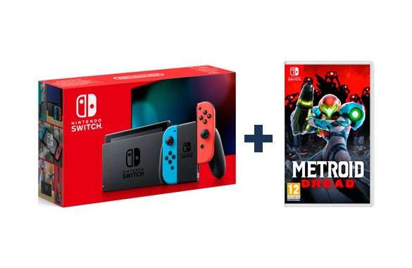 Pack Consola Nintendo Switch Gris (2019) o Azul Neón/Rojo Neón (2019) + Metroid Dread