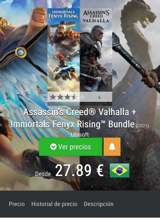 Xbox One- Series X: Assassins Valhalla + Immortals fénix (store Brasil)