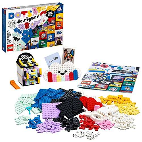 LEGO 41938 Dots Caja de Diseños Creativos, Organizador de Escritorio con Cajones, Marco de Fotos y Portalápices, Manualidades para Niños