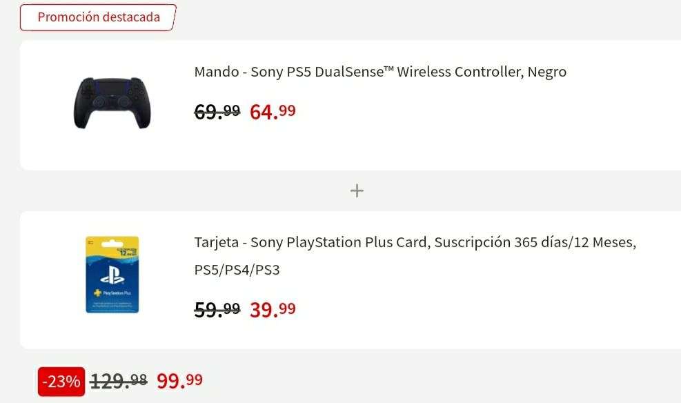 Mando - Sony PS5 DualSense™ Wireless Controller + Tarjeta Sony Play station plus card 365dias/12 meses