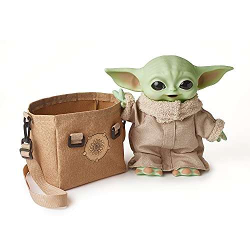 Star Wars The Mandalorian Peluche 28 cm Baby Yoda (El niño) con sonidos y bolsa de transporte