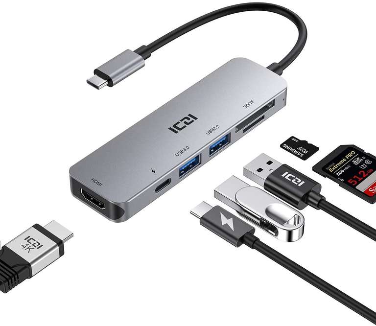 ICZI Hub USB C HDMI 4K@30Hz