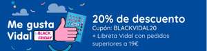 Promoción Blackfriday en golosinas Vidal 20% de descuento en toda la web + regalo libreta + envio gratis + ruleta de la suerte