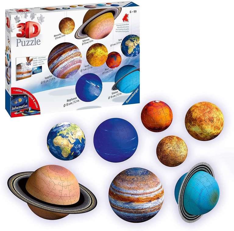 Ravensburger- Planetary Solar System Puzzle 3D, Multicolor