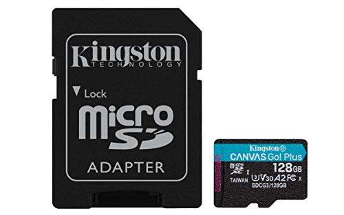 Kingston Tarjeta microSD SDCG3 64GB/128GB con adaptador SD