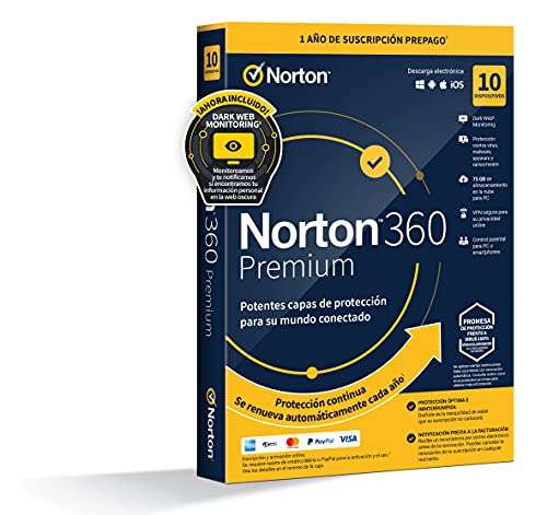 Norton 360 Premium con VPN incluida para 10 dispositivos