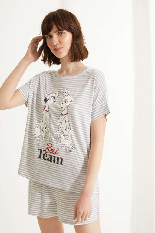 Pijama corto algodón 101 Dálmatas rayas (Talla S)