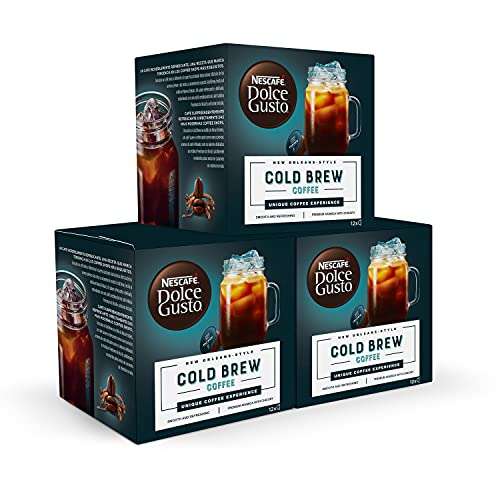 Nescafé Dolce Gusto COLD BREW - Pack de 3 x 12 cápsulas Total: 36 Cápsulas