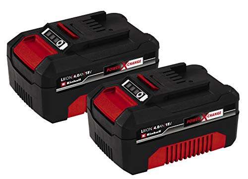 Einhell Pack Doble de baterías 4,0 Ah Power X-Change (Iones de Litio, 18 V, 2x4,0 Ah