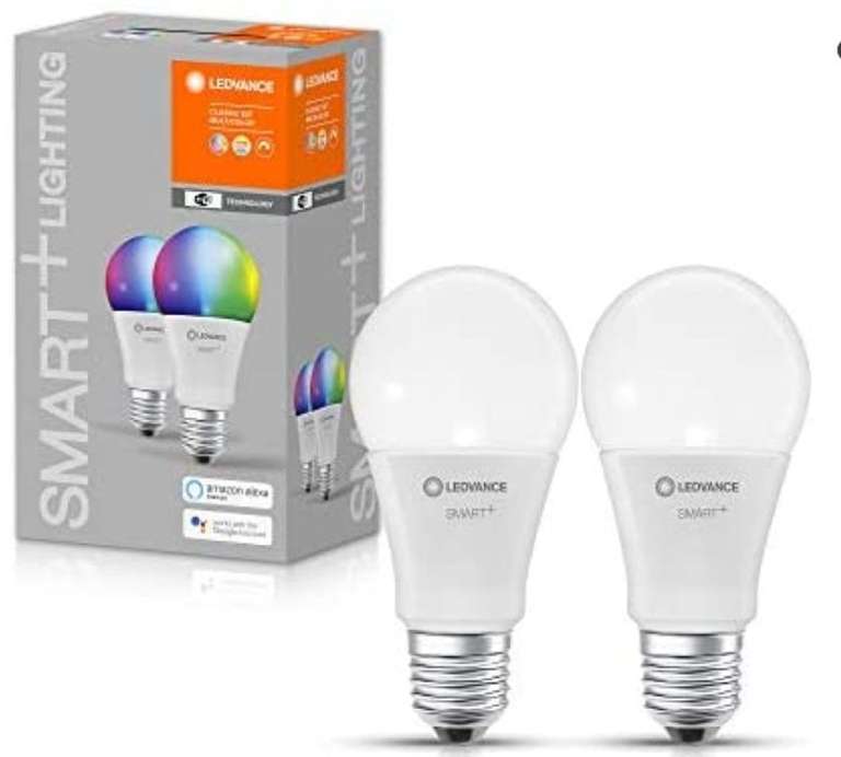 Pack de 2 bombillas inteligentes con Wifi RGB
