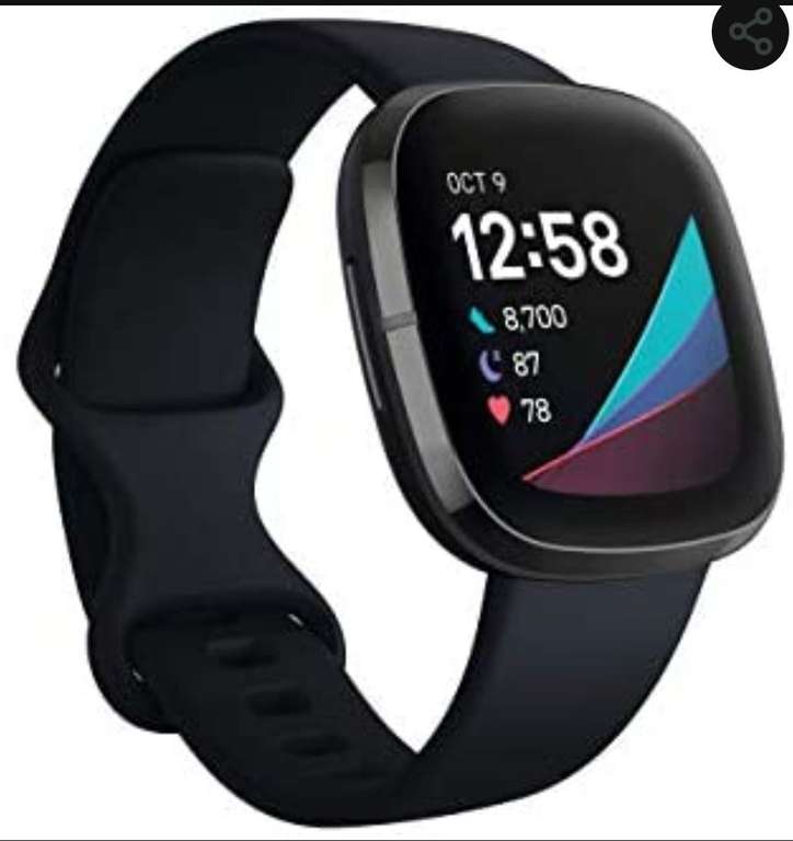 Fitbit Sense Smartwatch avanzado con herramientas de salud del corazón, gestión de estrés y temperatura, Acero inoxidable grafito, con Alexa