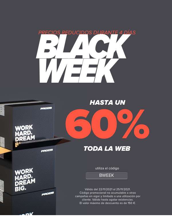 BLACK WEEK HASTA 60% EN PROZIS