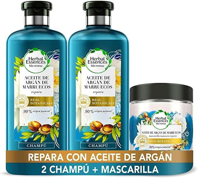 Herbal Essences Aceite De Argán De Marruecos, Pack Reparación 2 Champús 400ml + Mascarilla 250ml