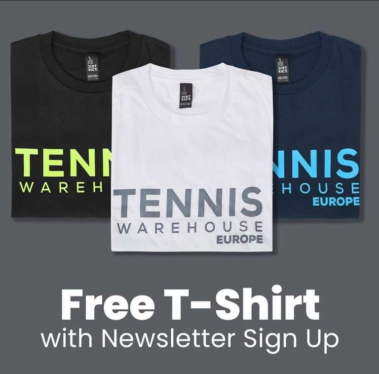Camiseta gratis de Tennis Warehouse Europe