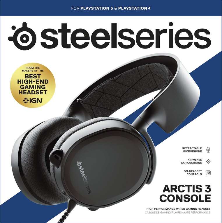 Auriculares Gaming Steelseries Arctis 3 Console PS5, PS4, Xbox One, Nintendo Switch, Vr, Android E iOS, Negro