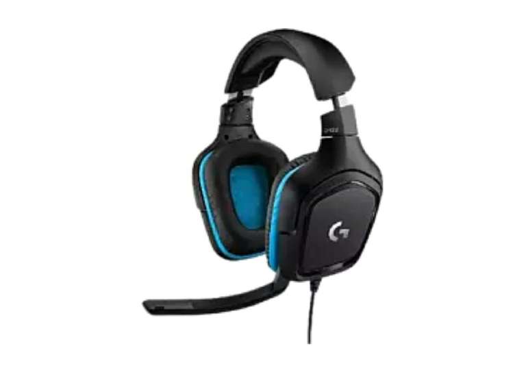 Auriculares gaming - Logitech G432, DTS Headphone:X 2.0, Transductores 50 mm, Negro y azul
