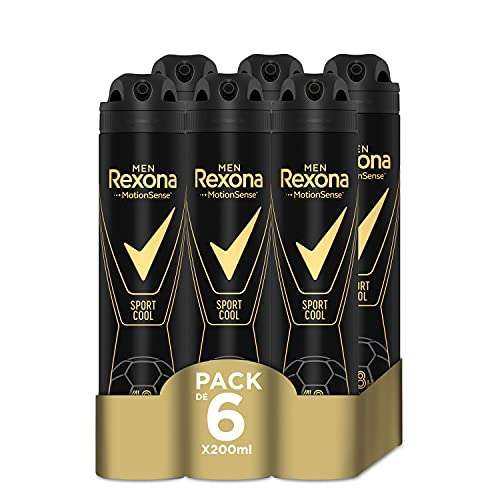 Rexona Men Motion Sense - Desodorante aerosol, pack de 6 x 200 ml