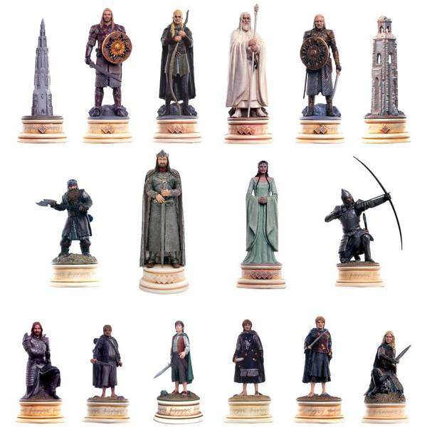 Figuras de ajedrez con los personajes del Señor de los anillos. Pack de 10, de Eaglemoss.