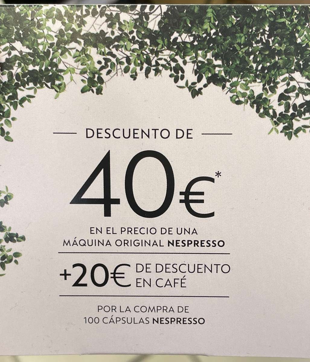 Nueva promo de Cafetera + cápsulas Nespresso (descuento de 40€ en cafetera  y 20€ en cápsulas) » Chollometro