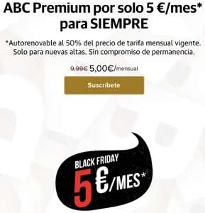 ABC Premium por solo 5 €/mes* para SIEMPRE