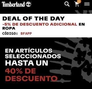 Timberland Black Friday 40+10% descuento registrándote
