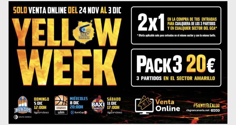 2x1 en Entradas y 3 Partidos por 20€ Gran Canaria Basket