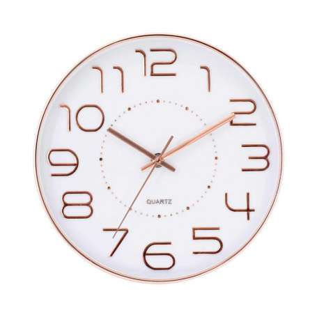 Reloj de pared Oro rosa y Blanco 25cm Solo 8,99€ / 30cm madera oscura 1€+
