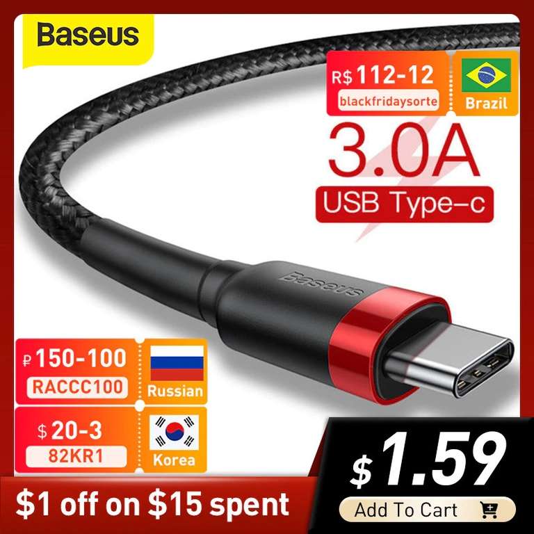 Baseus-Cable para USB de tipo C 3.0A