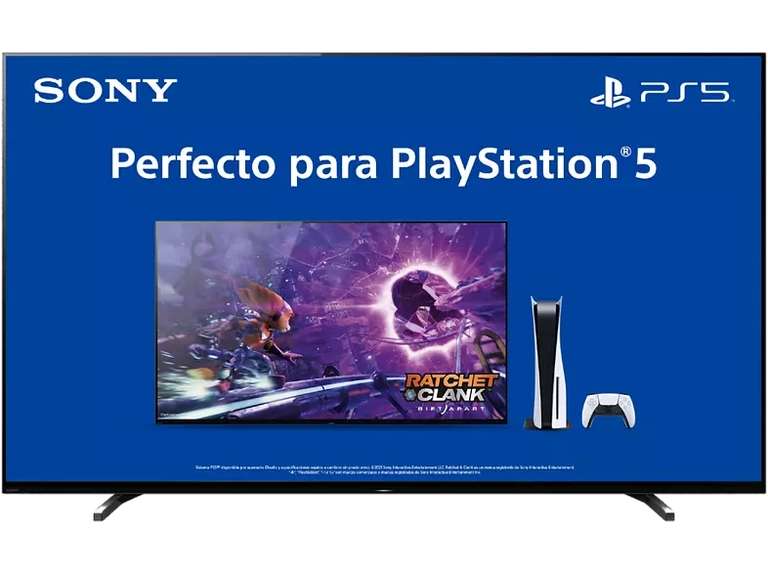 Tv Sony OLED 77" - Sony 77A80J, Bravia XR OLED, 4K HDR 120 Hz, Smart TV, Acoustic Surface, Dolby Vision, IA, Negro