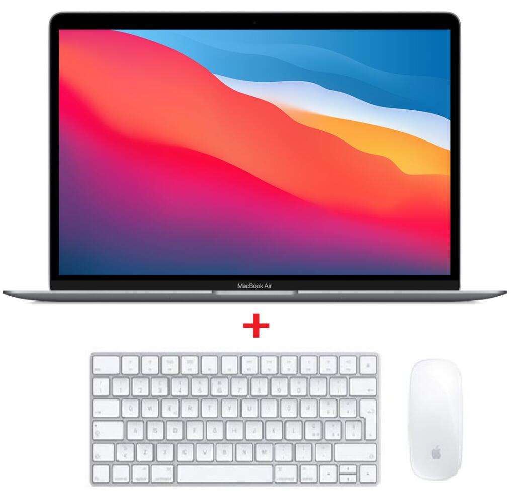 Macbook Air (13,3 M1, 8G, 256Gb) + Magic Mouse 2 y Magic Keyboard