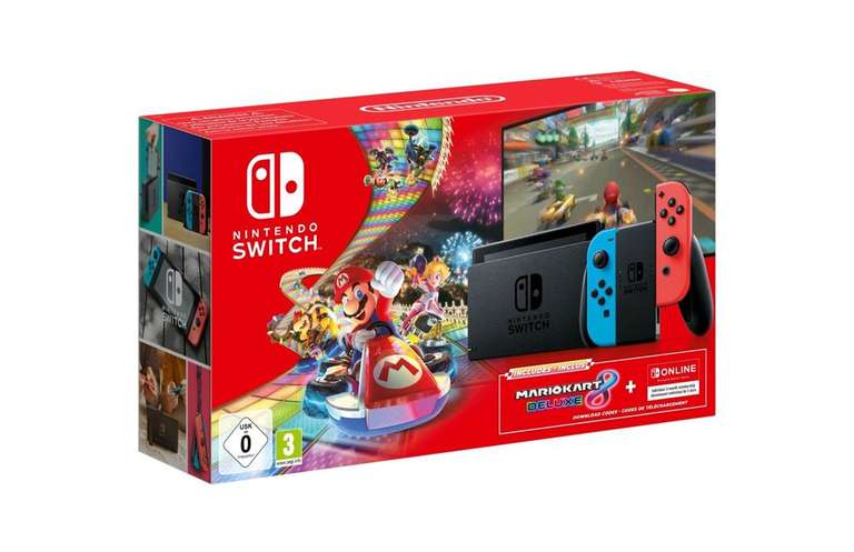 Nintendo Switch v2 2019 + Mario Kart + 3 meses NSO + 2 protectores pantalla + 42€ de saldo para socios (FNAC Internacional)