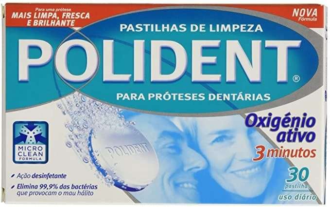Polident, Oxígeno Activo, Tabletas Limpiadoras para Prótesis Dentales, 3 Minutos, 30 Tabletas