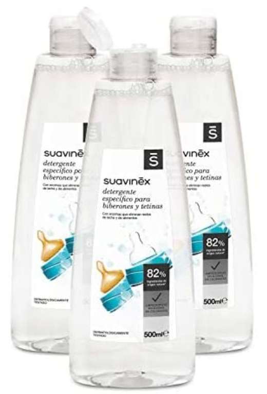 Suavinex Detergente para Biberones y Tetinas, pack de 3 (500 ml x 3). Compra recurrente