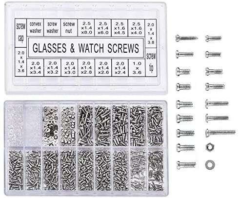 1000 piezas Micro tornillos de acero inoxidable Tuercas para reparar bicicleta gafas de Gafas Reloj