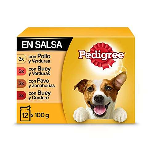 Pedigree Comida húmeda para Perros sabores Mixtos en Salsa, Multipack (4 Packs x 12 bolsitas x 100g)