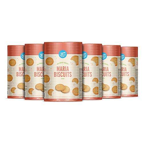 Marca Amazon - Happy Belly - Galletas María sin azúcares añadidos, 6 x 400 g