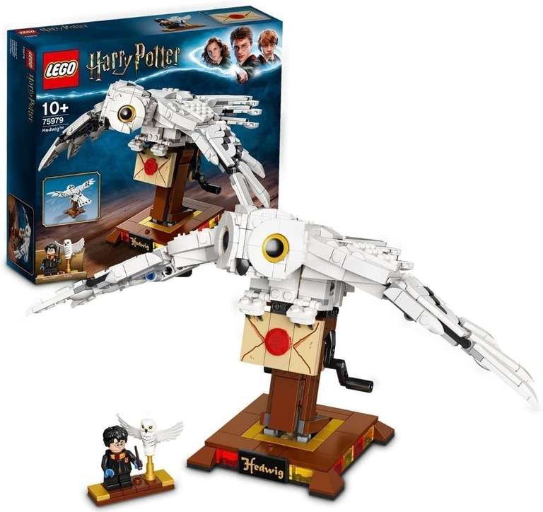 LEGO 75979 Harry Potter Hedwig, Figura de Lechuza Coleccionable, Maqueta para Exponer con Alas Móvile